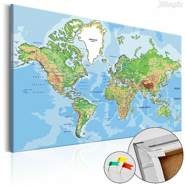 Kép parafán - World Geography Cork Map